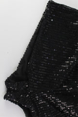 Glitter Tube Top Skinny Two Piece Shorts Set
