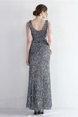 Statement Bead Mermaid Gown Formal Dress