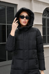 Plus Size Hooded Longline Puffer Coat coats