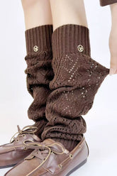 Lace Accented Cable Knit Leg Warmers