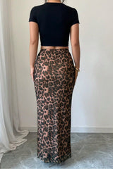 Mesh High Waist Split Casual Skirt