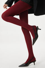 High Waist Solid Slimming Vertical Stripe Tights