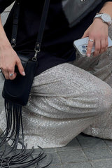 Sequin Wide Leg Loose Casual Pants