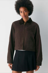 Cropped Utility Workwear Jacket S / Brown