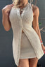 Knit Crochet Sleeveless Top Skirt Set