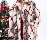 Faux Mink Fur Red Coat / S Coats-241208