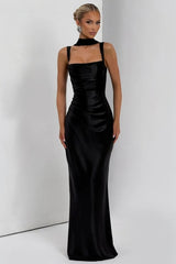 Square Neck Tie Waist Bodycon Mermaid Prom Dress