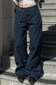 Studded Low Rise Wide Leg Jeans