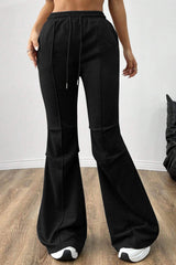 Solid Color Flare Casual Sweat Pants