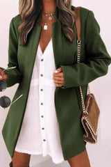 Brushed Wool Solid Long Sleeve Coat coats