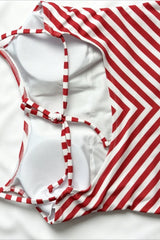 Striped Slim Fit One Piece Swimwear