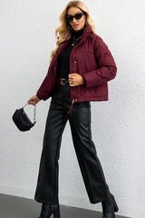 Short Stand Collar Puffer Coat coats