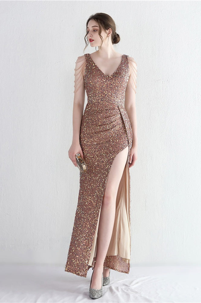 Statement Bead Mermaid Gown Formal Dress