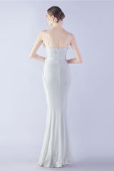 Ostrich Feather Embellished Maxi Dress