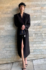 Elegant Longline Belted Trench Overcoat