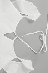 Casual Linen Blend Flutter Sleeve Wide Leg Pants Set