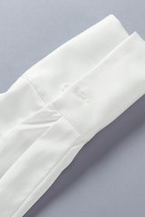 Long Sleeve White Tie Blouse