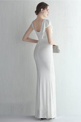 Glitter High Neck Mermaid Slit Formal Dress