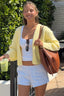 Cropped Long Sleeve Cardigan S / Yellow