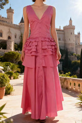 Elegant Vintage Sleeveless Swing Tiered Prom Dress