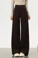 Fleece Lined Wool Blend Knit Pants