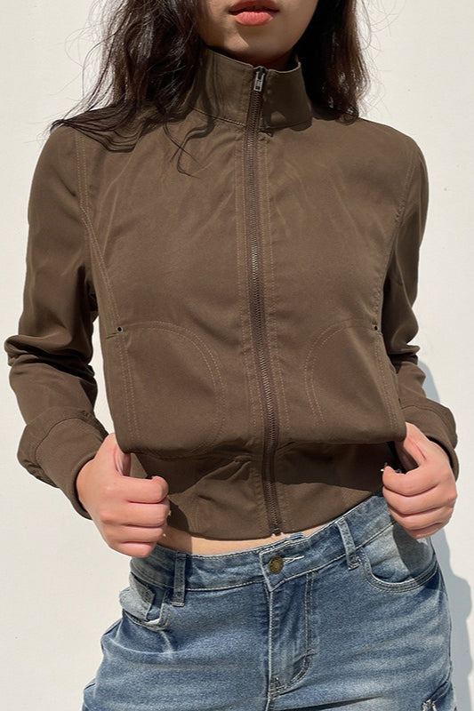 Utility Belted Zip Pocket Jacket