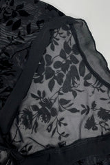 Chiffon Ruffled Flared Sleeve Sheer Slim Fit Blouse