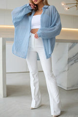 Solid Lightweight Long Sleeve Blouse