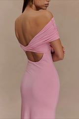 Bodycon Off Shoulder Backless Midi Dress