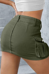 Street Style Solid Low-Waist Bodycon Skirt