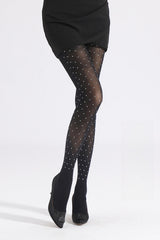 Skull Diamond Pattern Mesh Rhinestone Tights