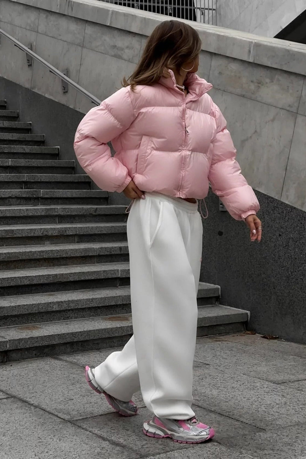 Essential Cropped Puffy Puffer Jacket
