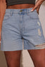 Stretch Ripped Frayed Hem Denim Shorts