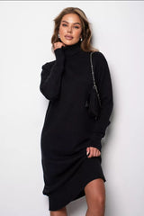 Loose Turtleneck Sweater Dress