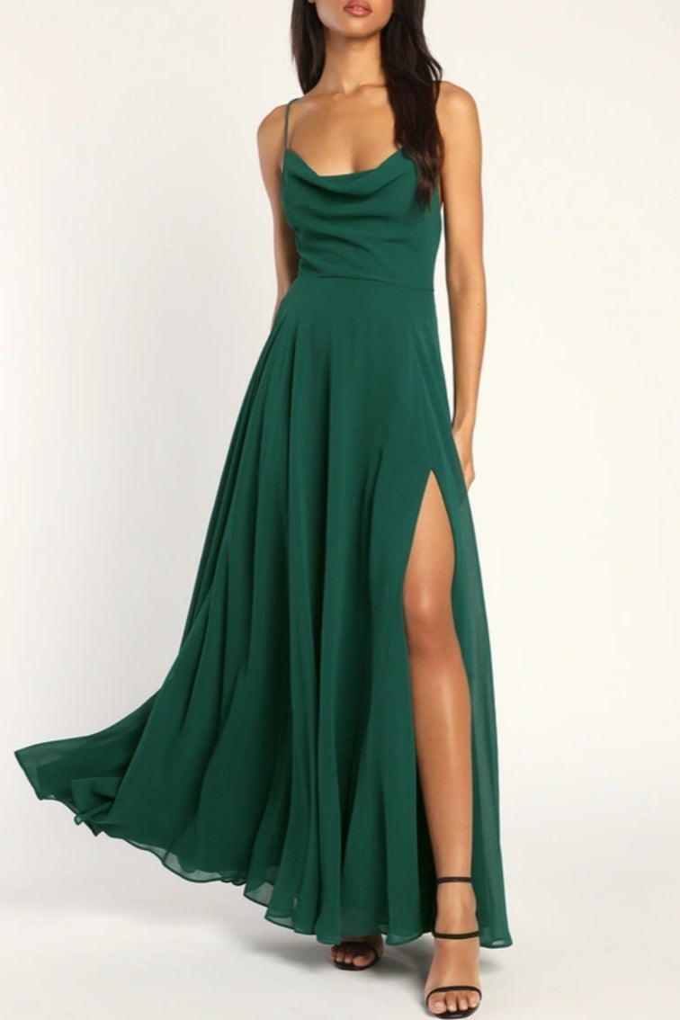 Sexy Halter Backless Maxi Formal Dress
