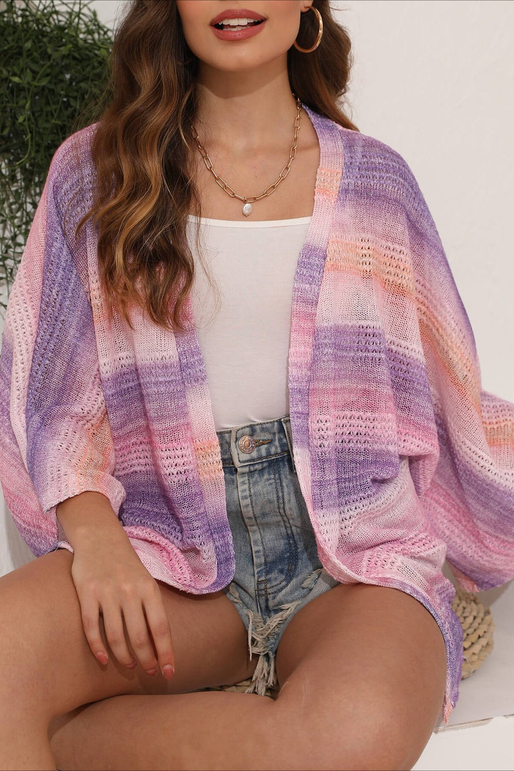 Crochet Tie Dye Relaxed Cardigan