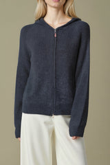 Oversized Hooded Zipper Sweater