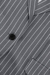 Fashion Striped Suit Blazer Two Piece Set