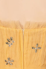 Yellow Spaghetti Strap Mini Formal Dress