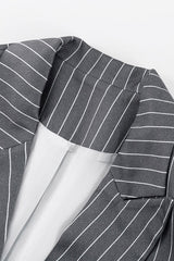 Fashion Striped Suit Blazer Two Piece Set