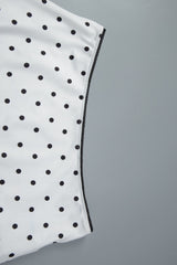 Silk Polka Dot Halter Top High Slit Pencil Skirt Set