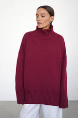 Solid Color Turtleneck Knit Sweater