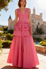 Elegant Vintage Sleeveless Swing Tiered Prom Dress