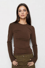 Contoured Long Sleeve Knit Top