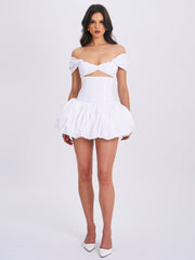 Umika White Bubble Charming Hem Mini Dress XL / US 12 14 Dresses