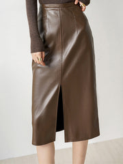 Eternity Nightshade Graceful PU Leather Skirt Brown / XS Skirts
