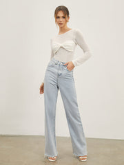 Denim Straight Graceful Leg Jeans Jeans