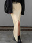 Effortless Slit Graceful Maxi Skirt Apricot / XS Skirts