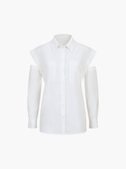 Button Down Cutout Trendy Long Sleeve Shirt Shirts