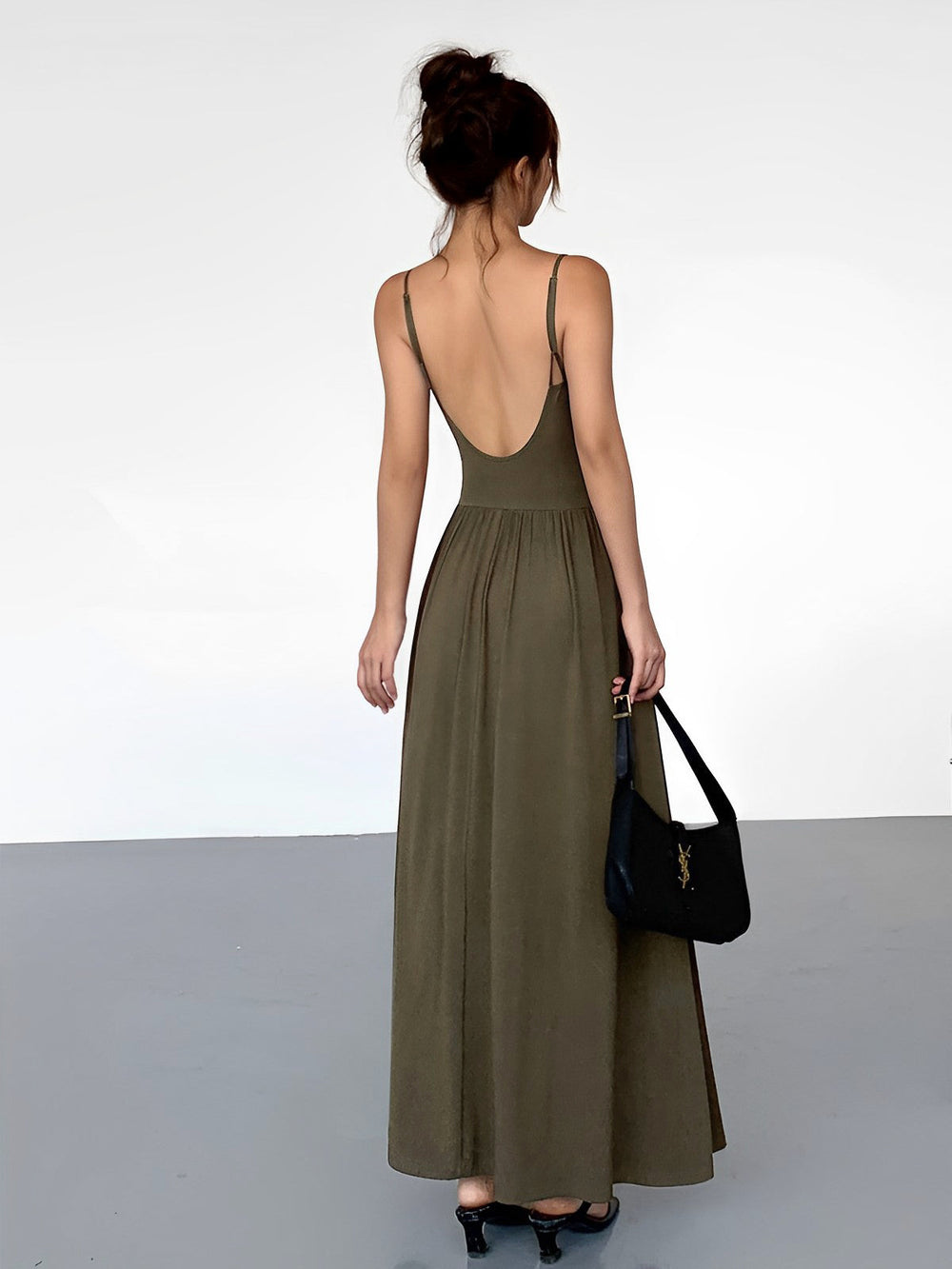 Bustier Corset Open Trendy Back Long Tank Dress Knit Dresses